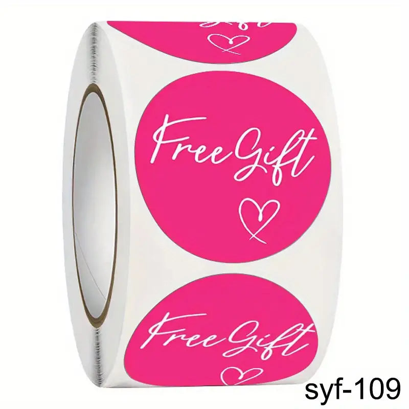 rollo de 500 stickers Free Gift de 1"