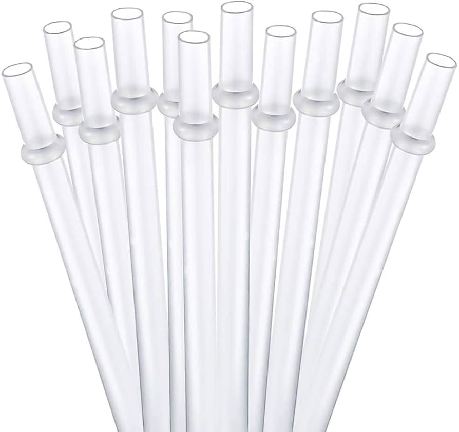 12 pieces 11 inches plastic clear frost straw