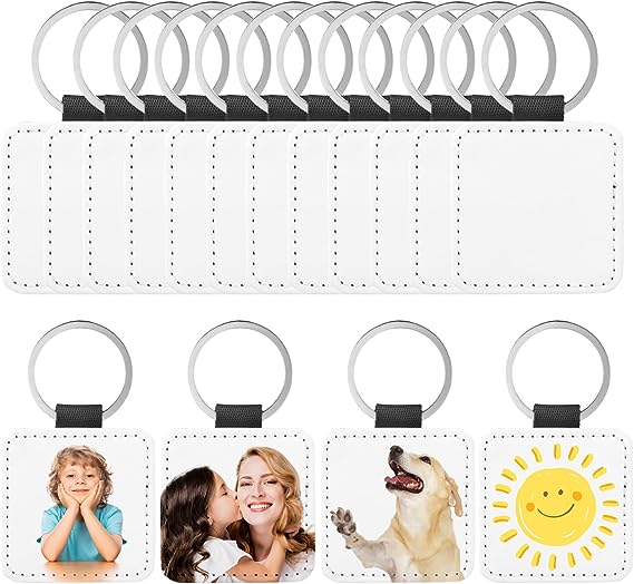 PU Leather Keychain assorted shapes double side sublimation