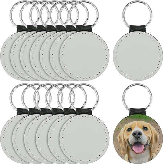 PU Leather Keychain assorted shapes double side sublimation