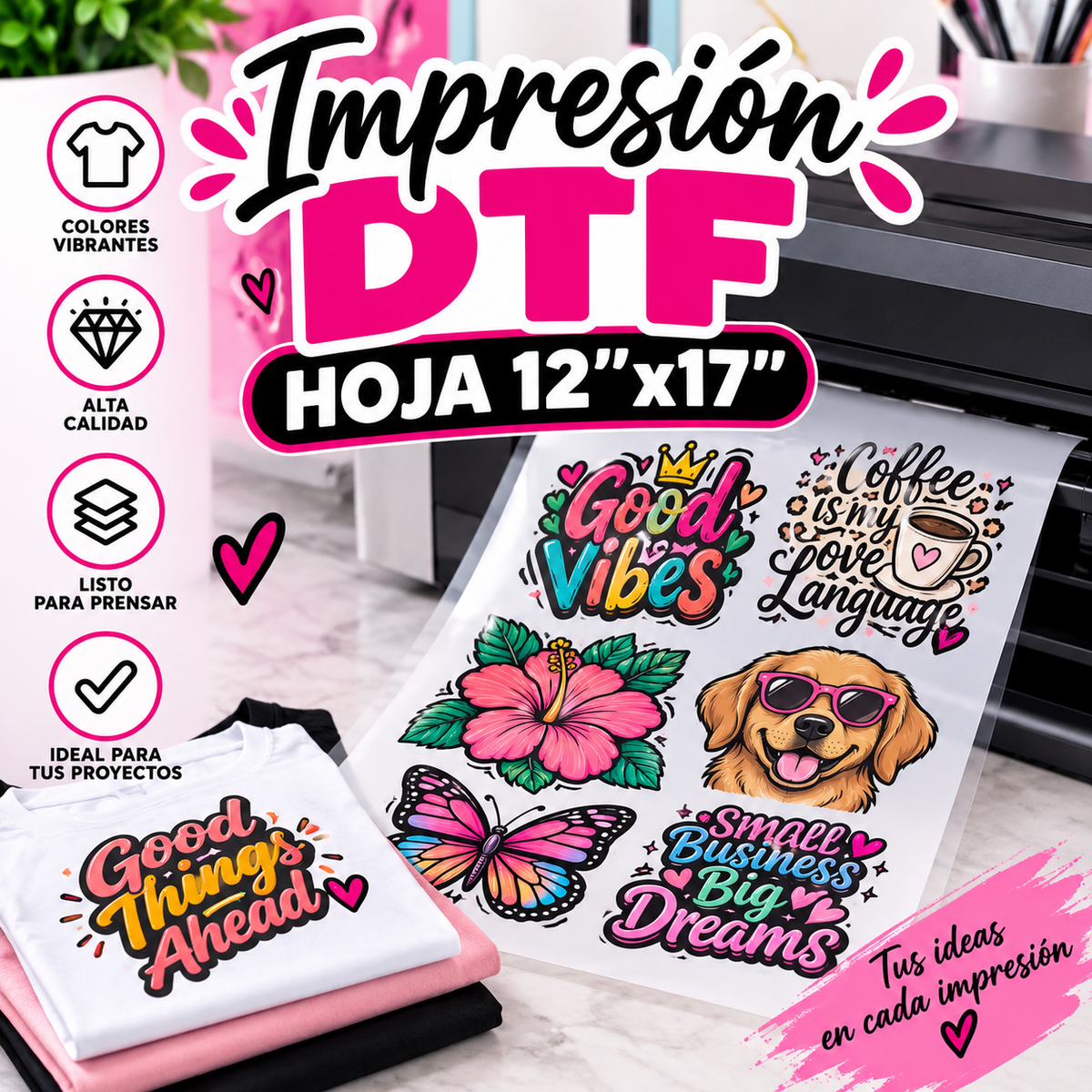 Impresión DTF – Gang Sheet 12" x 17"