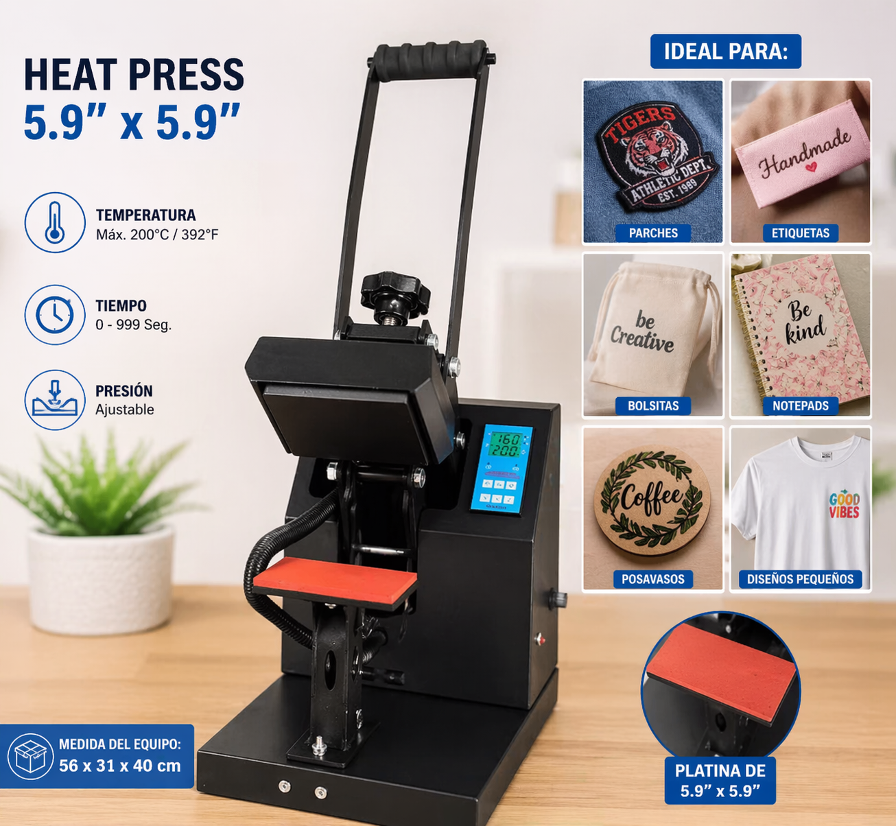 Heat Press 5.9"x5.9"