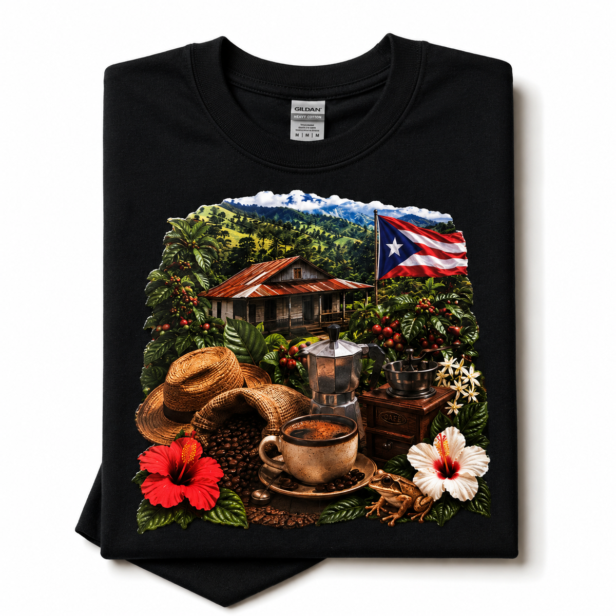 Camisa Cafe PR negra size M de niño