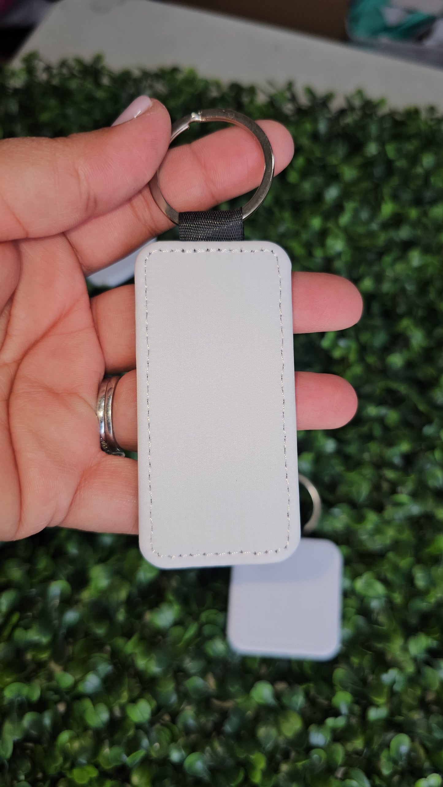 PU Leather Keychain assorted shapes double side sublimation
