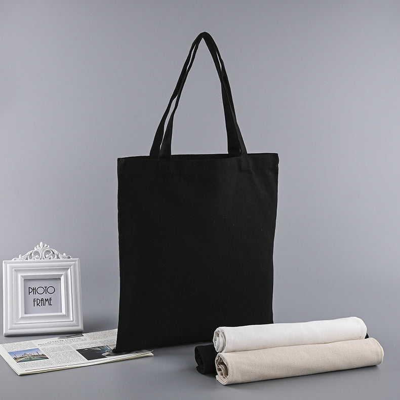 Black canvas tote bag