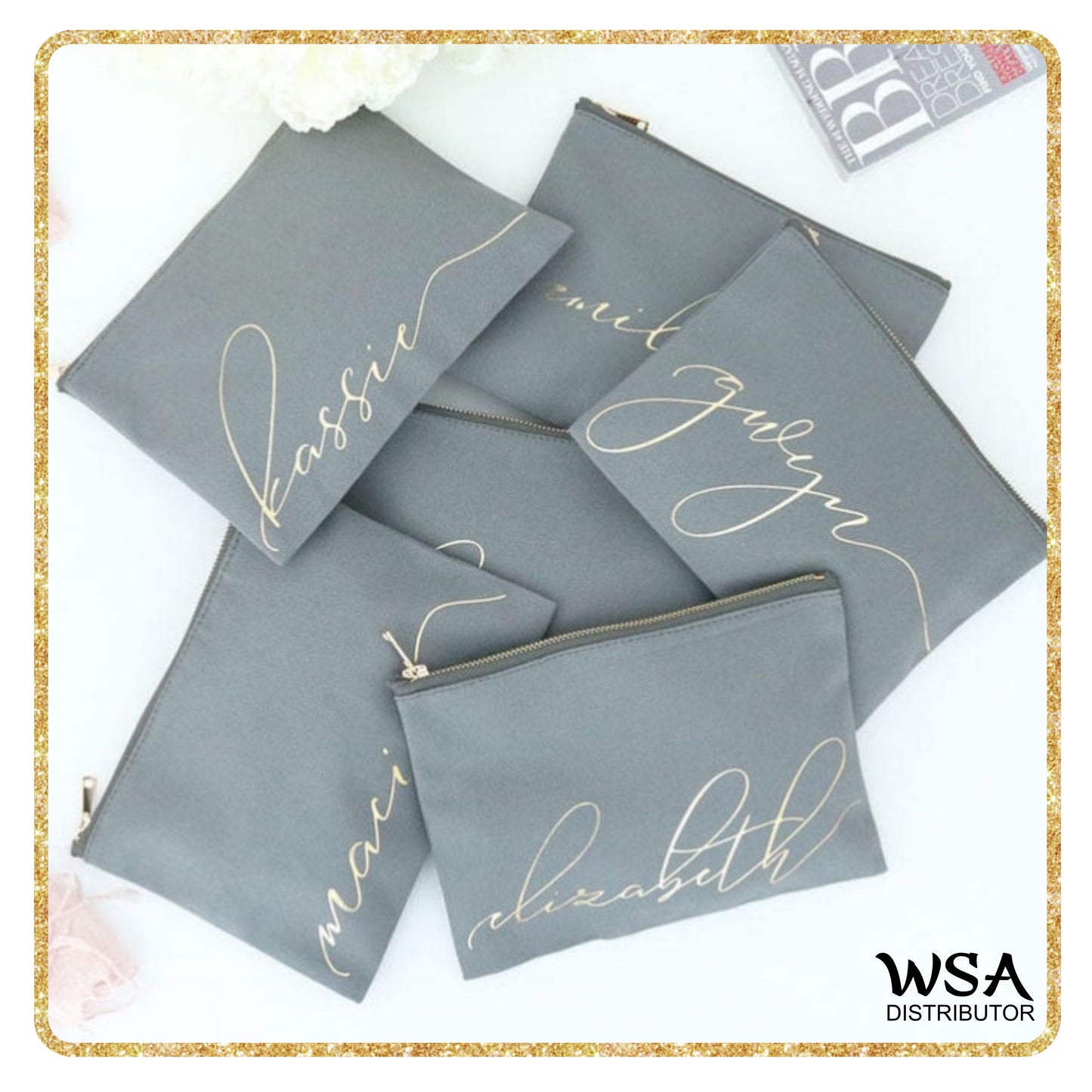 canvas Makeup bag grey