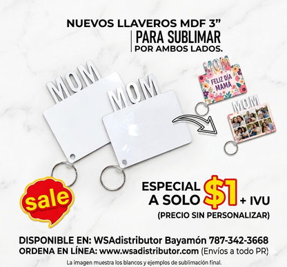 llavero MOM 3" mdf para sublimar