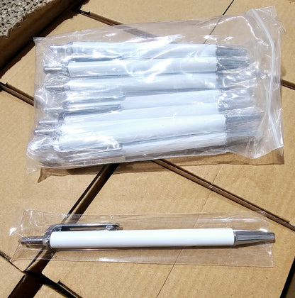 Aluminum sublimation pen with silver metal