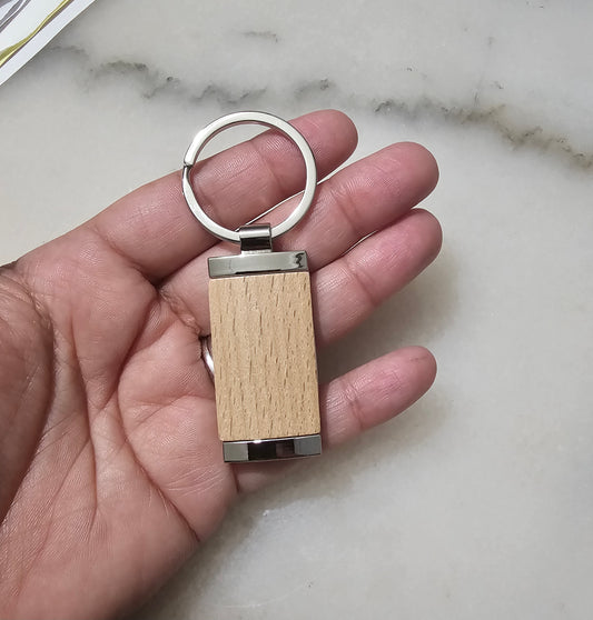keychain wood & steel for laser engraving