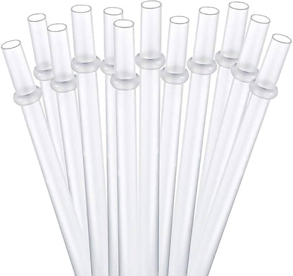 12 pieces 11-inch clear frosted plastic straw