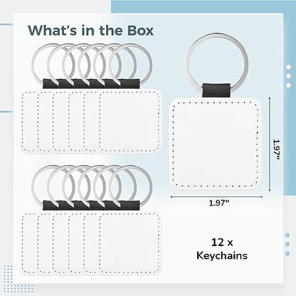 PU Leather Keychain assorted shapes double side sublimation
