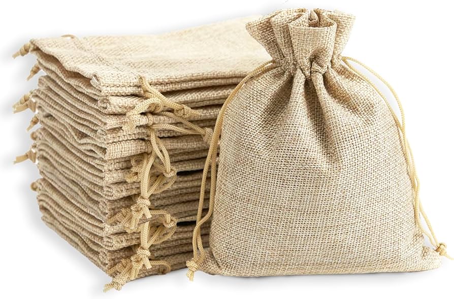 3.9"x5.5" Kraft linnen bags