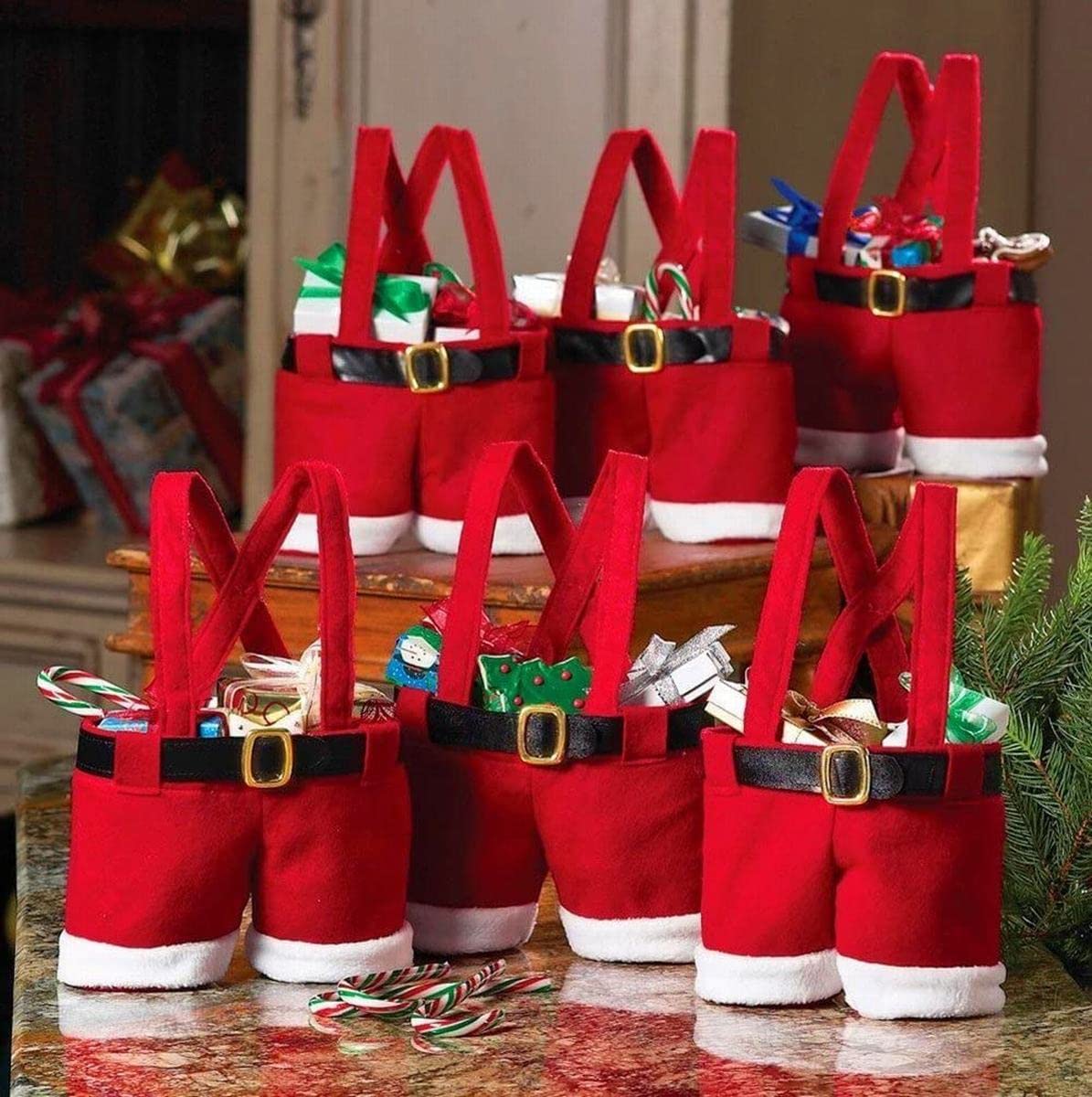 santa pants candy or coquito bag