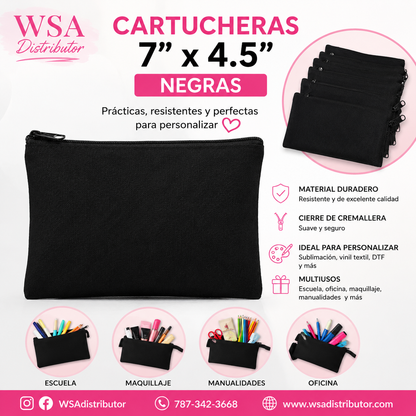 cartucheras negras 7x4.5