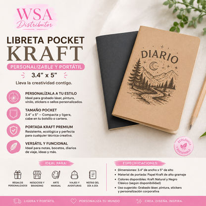 libreta 3.4"x5" kraft cover