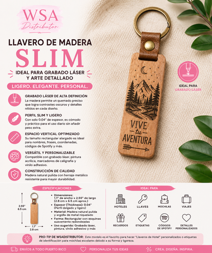 llavero de madera grabado con láser