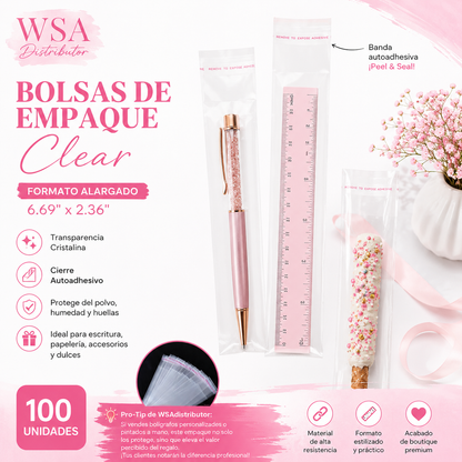 bolsas de empaque 6.69"x2.36" 100pcs