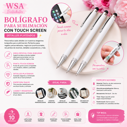 Sublimation pen in aluminum and silver metal