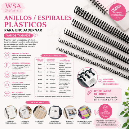 espiral negro varios tamaños