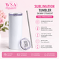Sublimation skinny tumbler, straight, 15oz, with metal straw
