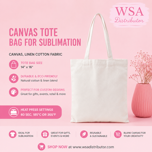white canvas tote bag for sublimation