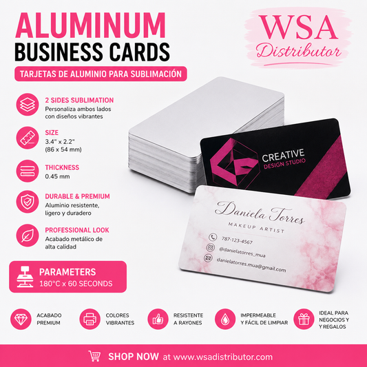 tarjetas de aluminio para sublimar por ambo lados