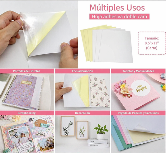 Double-sided sticker sheet, letter size