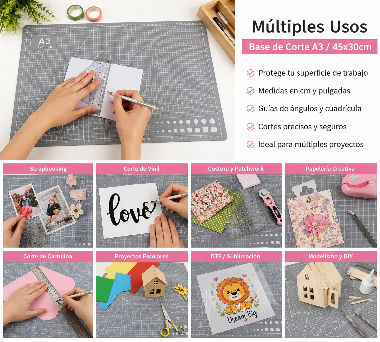 A3 double-sided cutting mat for scrapbooking, art and craft