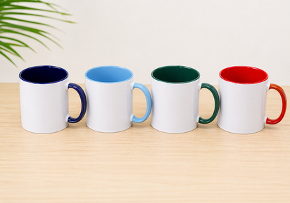 tazas de 11oz para sublimar con color dentro y agarre