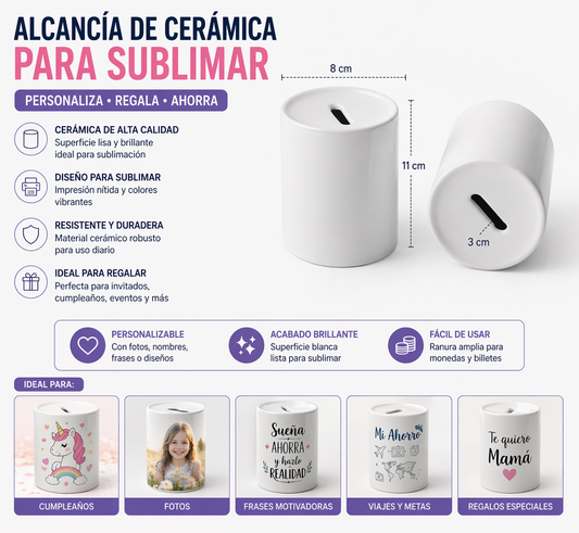 alcancía de cerámica para sublimar