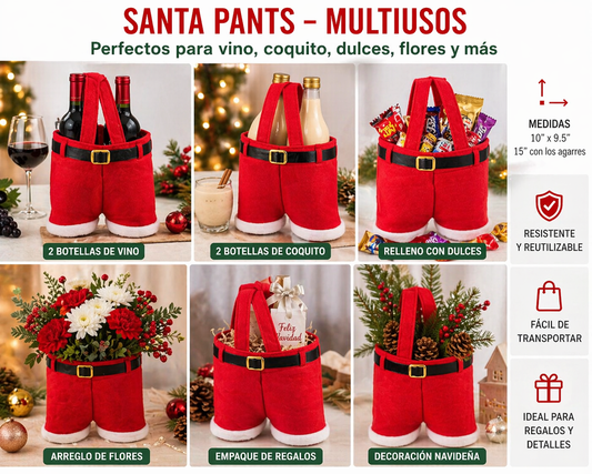 Santa pants candy or coquito bag