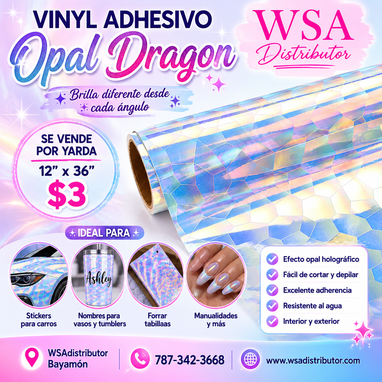 vinilo adhesivo opal dragon 12"x36"