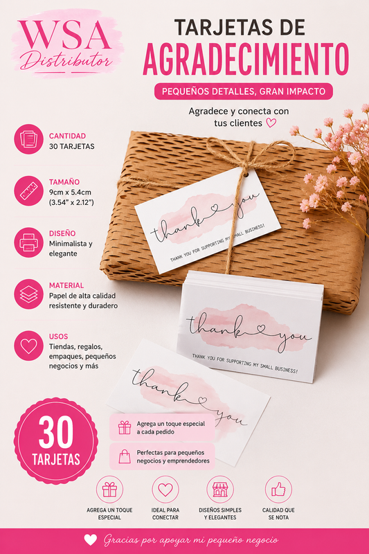 30 pc Thank You Card Style B