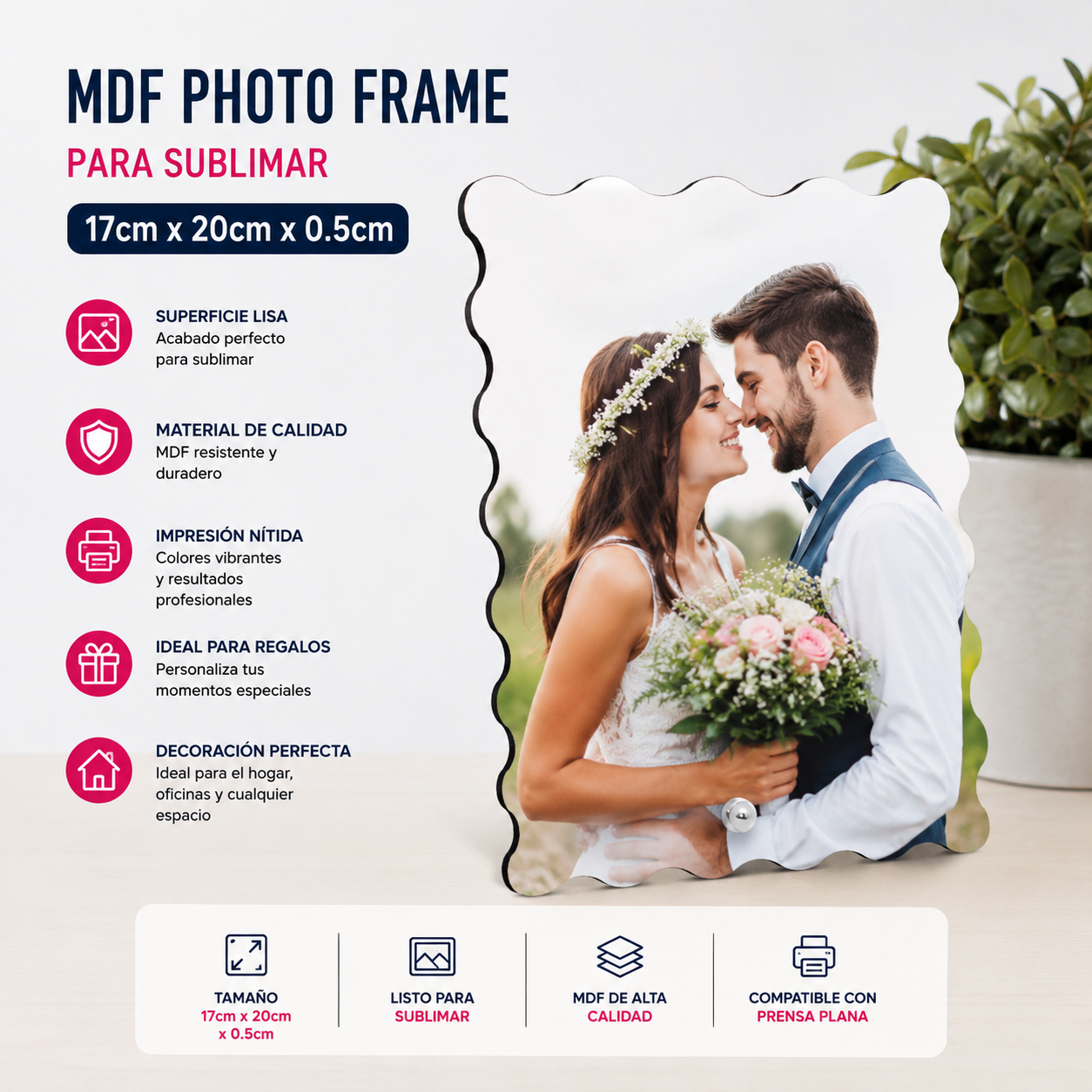 sublimation MDF photo frame