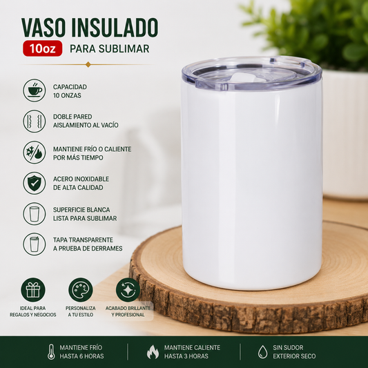 vaso insulado de 10oz para sublimar