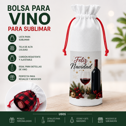 bolsa para sublimar para poner vino buffalo red