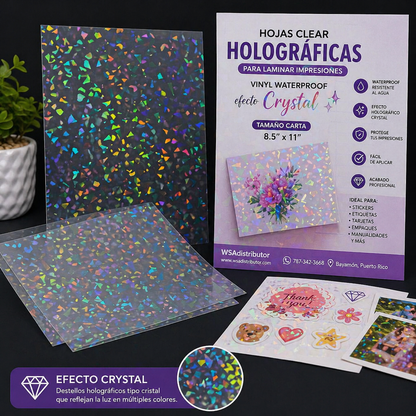 hoja holograficas para laminar en frio tamaño carta