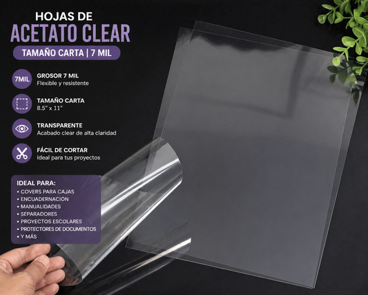 acetato clear 8.5"x11"