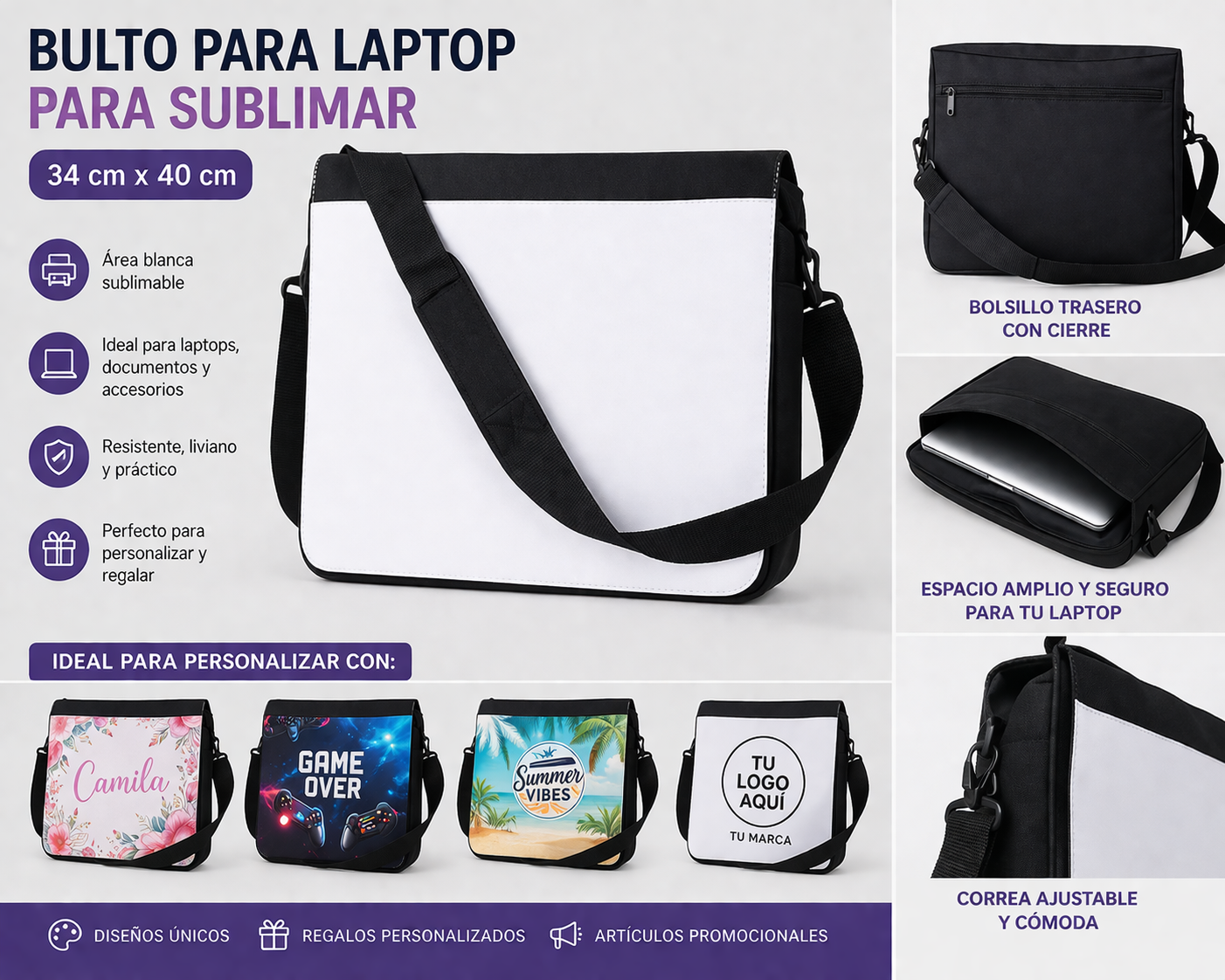 Sublimation laptop bag