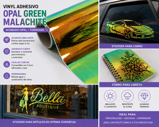 adhesive opal green malachite 12"x36"