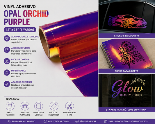opal orchid purple adhesive 12"x36"