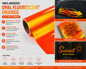 vinilo adhesivo opal fluorescent orange 12"x36"