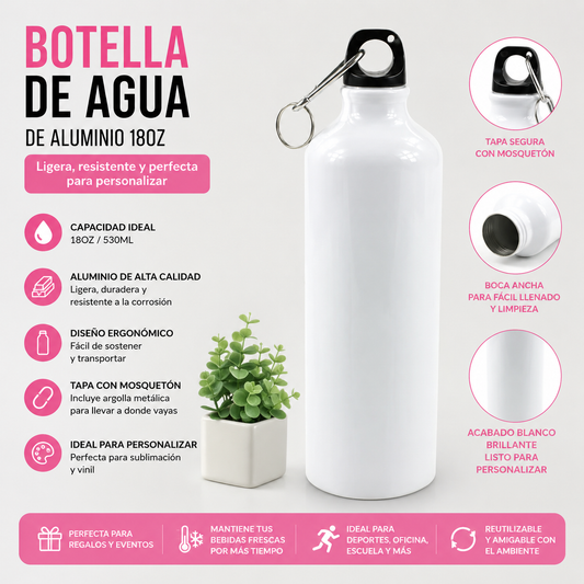 botella de agua 18oz aluminio para sublimar