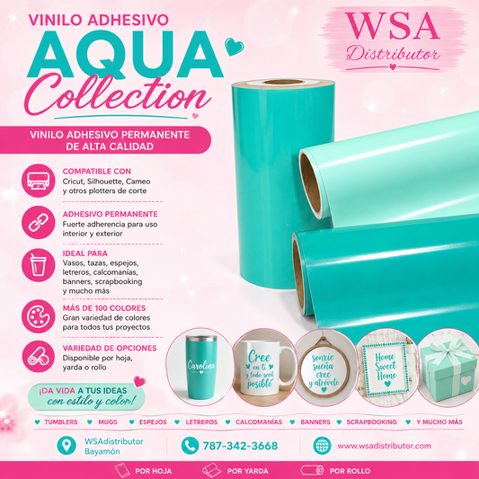 vinilo adhesivo aqua collection 12"x36"