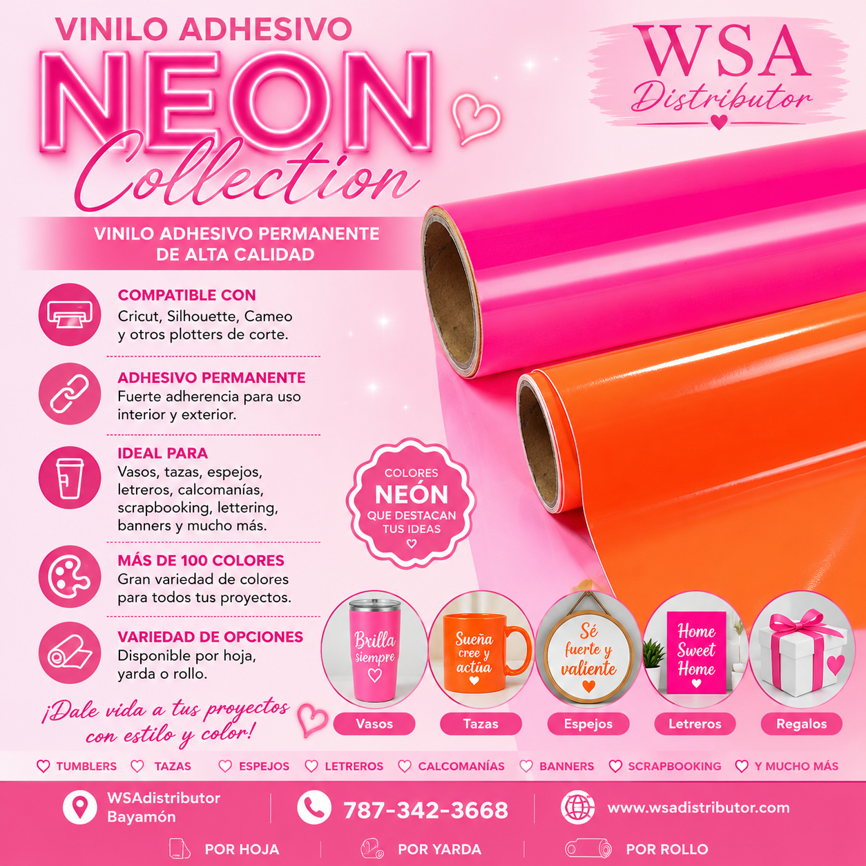 vinilo adhesivo neon collection 12"x36"