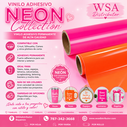 vinilo adhesivo neon collection 12"x36"