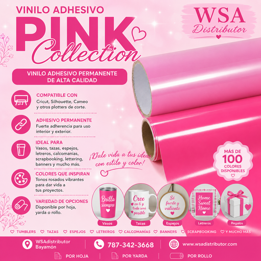 vinilo adhesivo pink collection 12"x36"