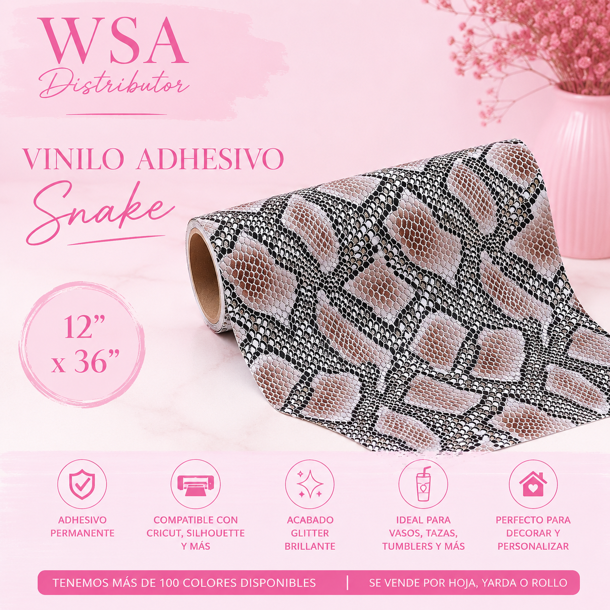 vinilo adhesivo snake 12"x36"
