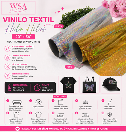 vinilo textil holo hilos 20"x36"