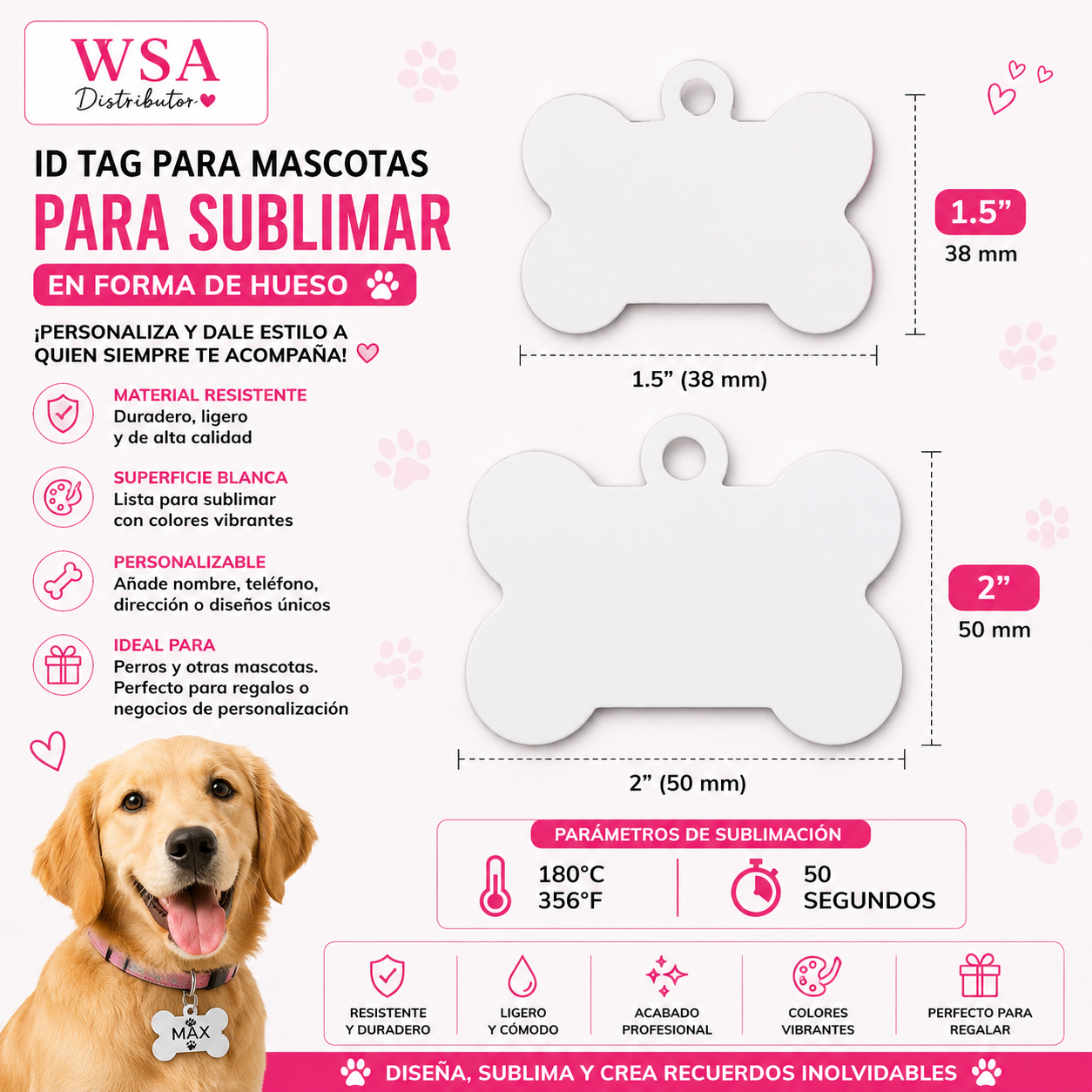 ID TAG para perro aublimar